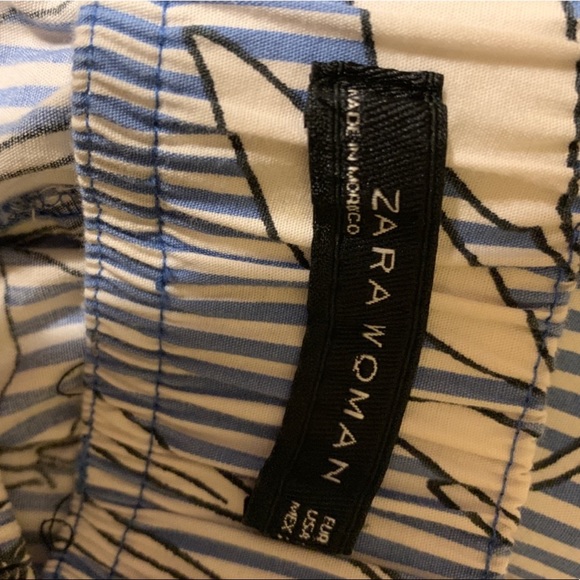 Like New Zara Printed Stripe Crop Pant Culottes - Picture 7 of 7
